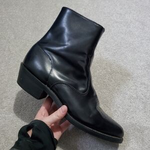 Men's Black Leather Ankle Boots